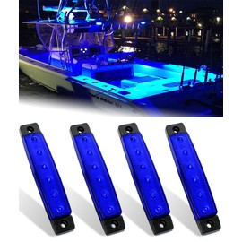 Shangyuan Marine Boat Lights, Utility Led Interior Lights for Boat Deck Courtesy Transom Cockpit Light, 12v Waterproof Marine Lighs for Yacht Fishing Pontoon Boat Sailboat Kayak Bass Boat, Blue, 4PCS