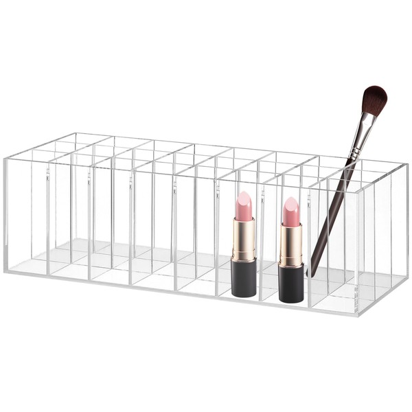 DOITOOL 24-Grids Acrylic Lipstick Holder, Transparent Lipstick Organizer for Makeup