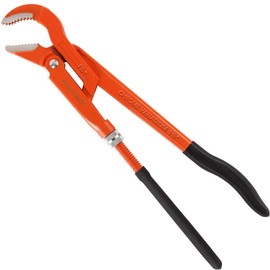 AutoViteX 17-Inch Swedish Pipe Wrench, Heavy Duty Adjustable Plumbing Wrench with 45°Angled Jaw for All Types of Nuts, Water Pipes