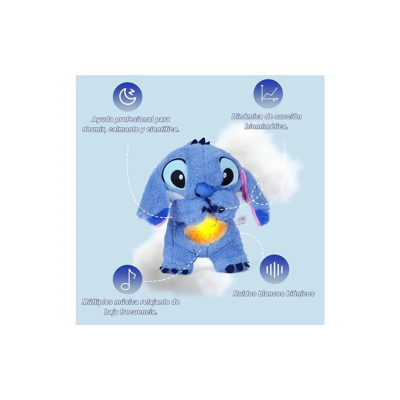 Peluche Stitch Que Respira Para Bebés 0-12 Meses