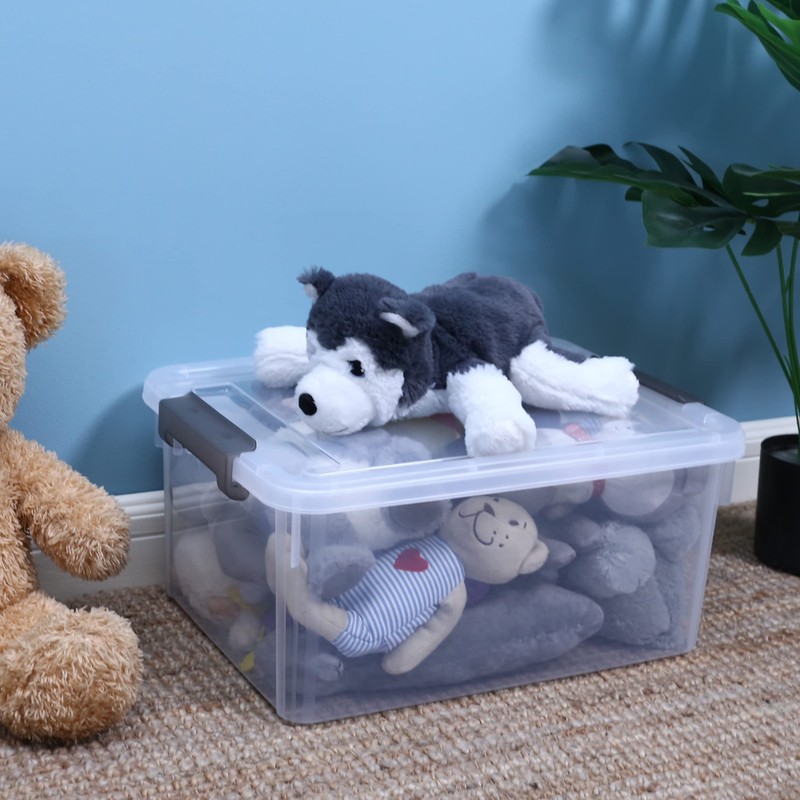 Citylife 6 Packs 17 QT Plastic Storage Bins with Lids