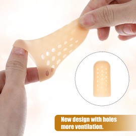 YUXIANLB 10PCS Big Toe Cap Support, Gel Toe Protectors, Breathable Toe Caps, Toe Protectors, Toe Cover Sleeves with Holes, Provides Relief from Missing or Ingrown Toenails, Hammer Toe, Reduce Friction