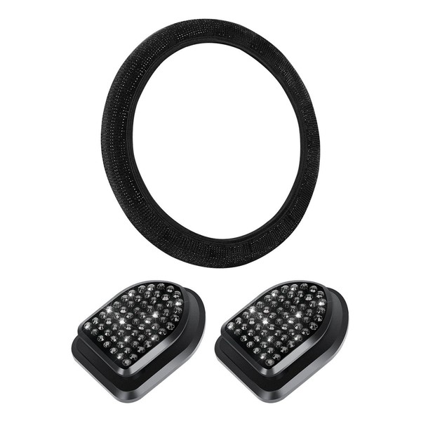 1 -Teilige Lenkradabdeckung Und 2 Teile Kleine Haken, Strasslenkradabdeckung, Elastische