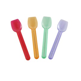 Karat U2400 (Rainbow) 3.7" PS Disposable Gelato Spoon, Rainbow (Pack of 2000)