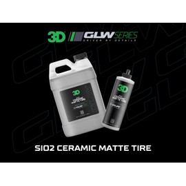 3D GLW Series SiO2 Ceramic Matte Tire Shine | Deep Matte Finish Tire Protectant | Hydrophobic & UV Resistant | Anti-Fade, No Sling | Pro Car Detailing |64 oz