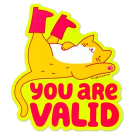 Self Love Cat Sticker "You Are Valid"