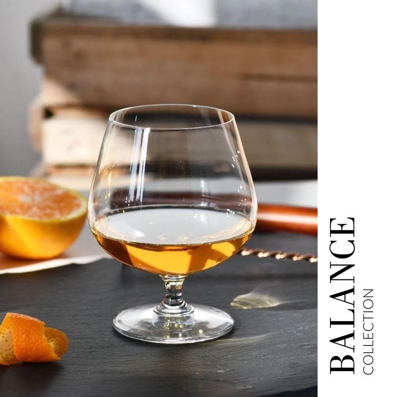 Krosno Brandy Cognac Snifter Glasses, Set of 6, 16.2 oz,