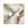 White Gold Marble 2 Gang Double Toggle Decorative Light Switch
