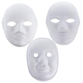 CIYODO 9pcs White Paper Masks for Cosplay Masquerade Blank Unpainted Face Masks for Decoration Comfortable Fit for Adults and for Crafting Fun Activities