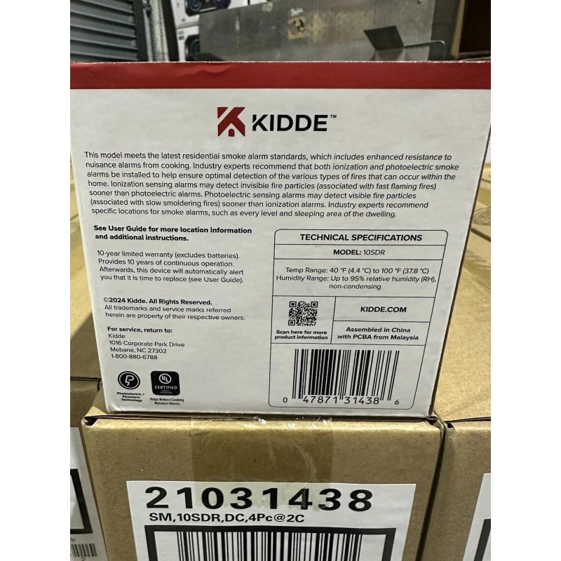 Kidde Kiddie Compact 4 PACK Smoke Detector AA Batt Photoelectric
