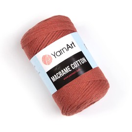 YarnArt Macramé algodón, 80% algodón, cordón de macramé, peso medio, 8.8 onzas, 246 yardas, terracota