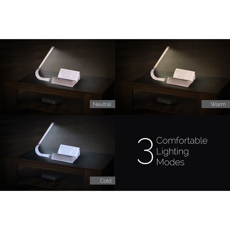 Luxe Cordless Eye Friendly LED Desk Lamp, USB Rechargeable, Up