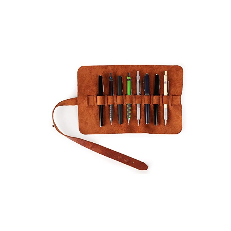 Londo Genuine Leather Pen and Pencil Roll Case