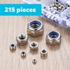 215pcs for Nylock Nuts Assorted Nuts, Nylon Lock Nuts with