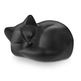 Giantree Opal Cat Crystals Decors Statue, Healing Sleeping Cat Statue Hand Carved Polished Cute Kitten Figurine Office Room Bedroom Desk Home Decoration Cat Lover Gifts for Women Men(Black)