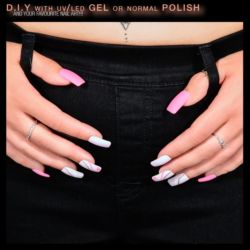 By Vixi 500 Long Square Nails with Preparation File, 10