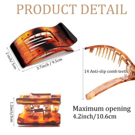 KAGNAL 6Pcs Flat Hair Clips for Women Large Flat Claw Clips for Women Thick Hair Strong Hold French Hair Clips Stylish Classic Hair Barrettes for Girls(Bright Color)