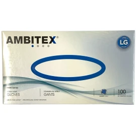 Ambitex NLG400 Powder Free "LARGE" Nitrile Exam Gloves (10 pack/1000 Gloves)