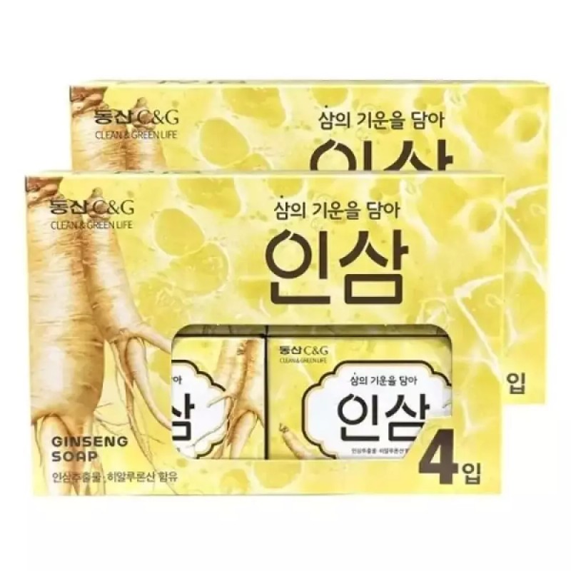 Dongsan C&G 동산씨앤지 인삼 비누 세수 세안 90g 4개입 2개