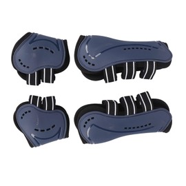 4PCS Horse Boots, Protective Horse Tendon Boots, Adjustable Open Front Fetlock Boot Breathable Protective Horse Jumping Tendon Boots Blue Set of 4(L)