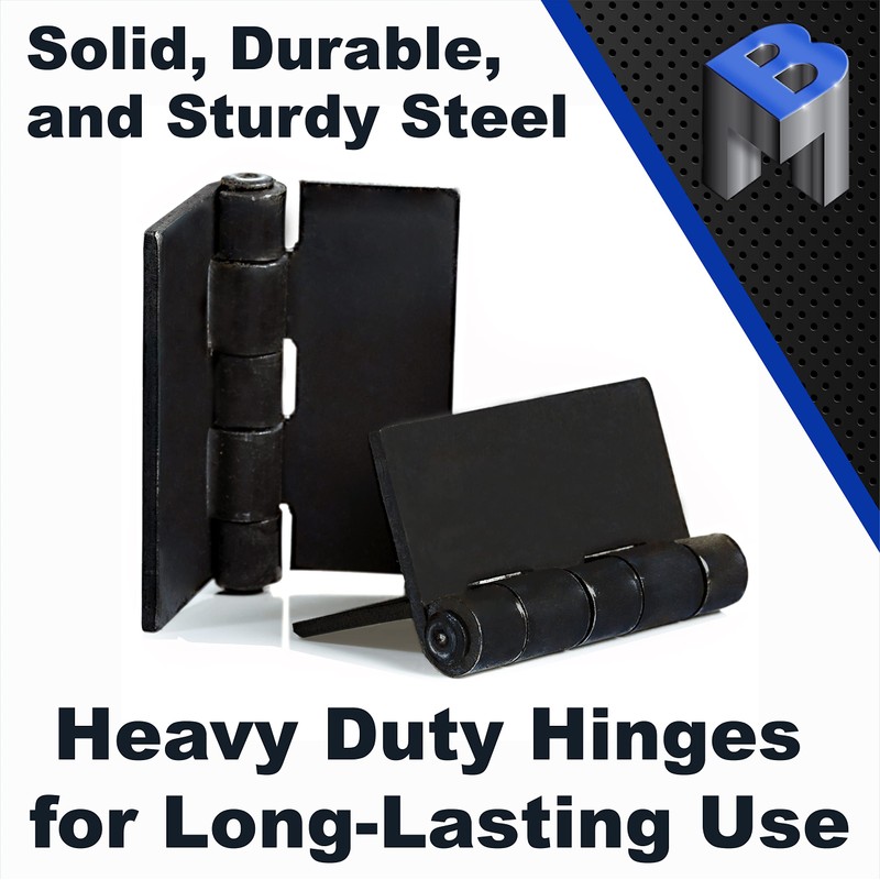 Bobco Metals 4" Heavy Duty Weldable Hinges | Steel Butt