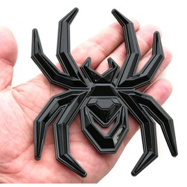 2Pcs Custom Spider Emblems Left Right Car Badge for Universal Car Body Motorcycle SUV Widow Door Edition Decoration (Glossy Black)