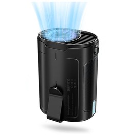 Lepwings Portable Fan with Dual Clip, Personal Waist Fan Up to 25 H, 4 Speeds 6600 RPM, Wearable Belt Fan, Long-Lasting Working Time, USB Charging Port - Color: Black