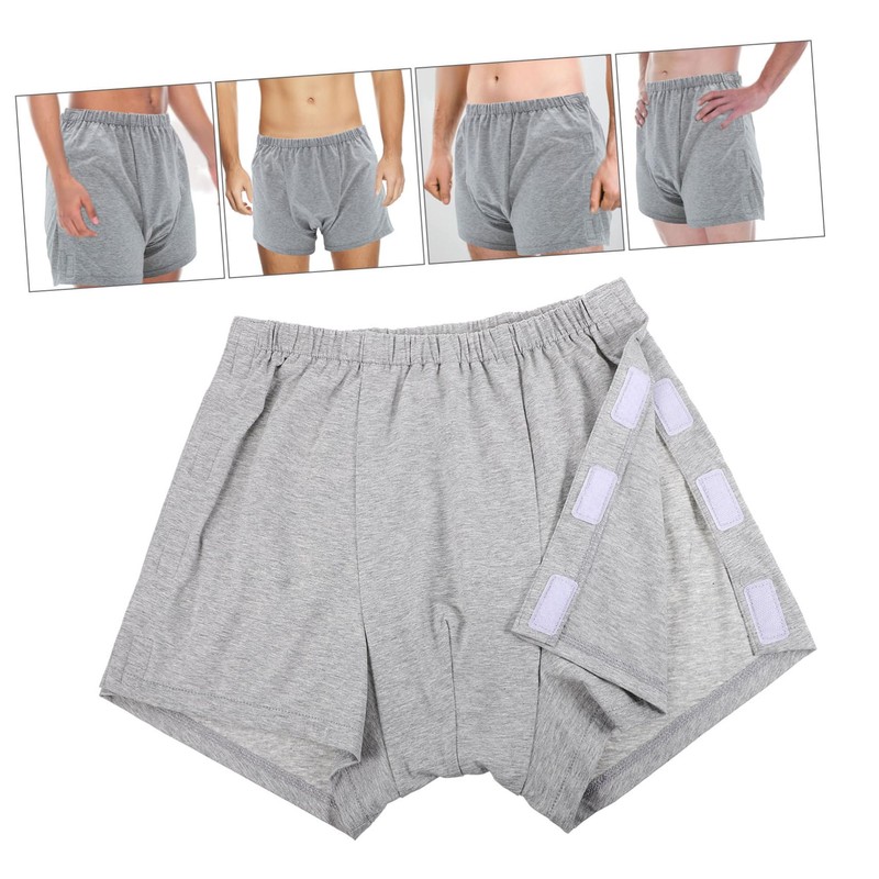 FRCOLOR Men's Comfortable Cotton Briefs for Elderly Bed Rest Washable