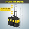 POWSTR 21" Rolling Tool Bag with Wheels,Waterproof Rolling Tool Tote