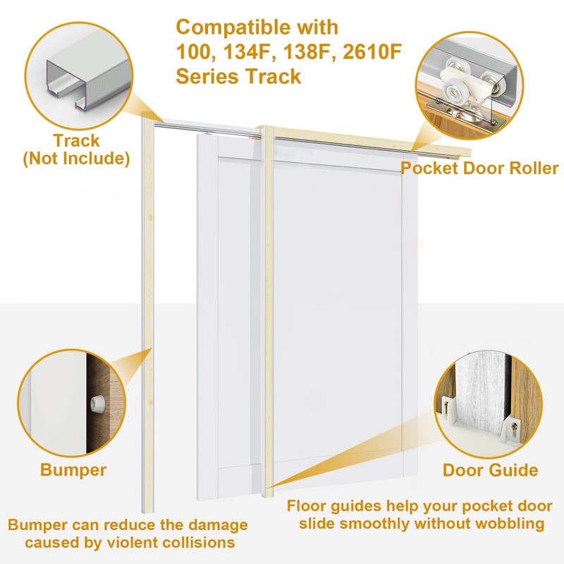 Pocket Door Rollers Replacement with 1" O.D. Wheels, Compatible with
