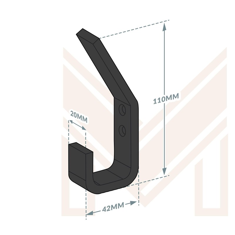 Marcellis Premium Hooks, Matt Black, 5 x Industrial Hooks (80