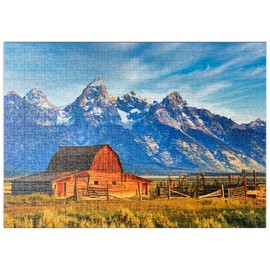 MyPuzzle Barn on Mormon Run, Wyoming Popular Barn in Jackson Hole - Premium 500 Piece Puzzle - MyPuzzle Special Collection by Puzzle Galaxy