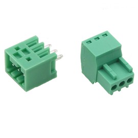 10 Set 3 Pin 2.54 mm Pitch PCB Screw Terminal Block Connector with Straight Pins for 28-16AWG, Pluggable Quick Connector-Phoenix Type Connector