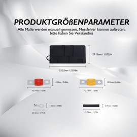 HISports Midi Fuse Holder, Car Fuse Holder ANS Car Fuse Holder, with 2 Pieces 40A and 2 Pieces 50A Fuse and 8 Pieces Terminal, Mega Fuse Holder, for Car, Boat, SUV, Truck