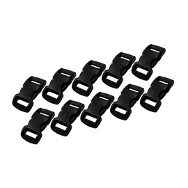 EdcX Plastic Side Release Buckle | 10, 15 and 20 Pack (3/8 and 5/8) | Plastic Buckle for Luggage, Rucksack/Backpack, Webbing Strap, Bracelet (Black, 3/8, 10 Pack)
