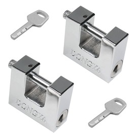 MroMax 2Pcs Keyed Alike Padlock, 50mm Wide Iron Padlock with 1 Key for Lockers, Gates and Warehouses