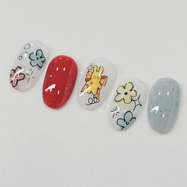 Happy Bunny Handmade Nail Tips - Almond Short / 해피버니 수제네일팁 - 아몬드숏