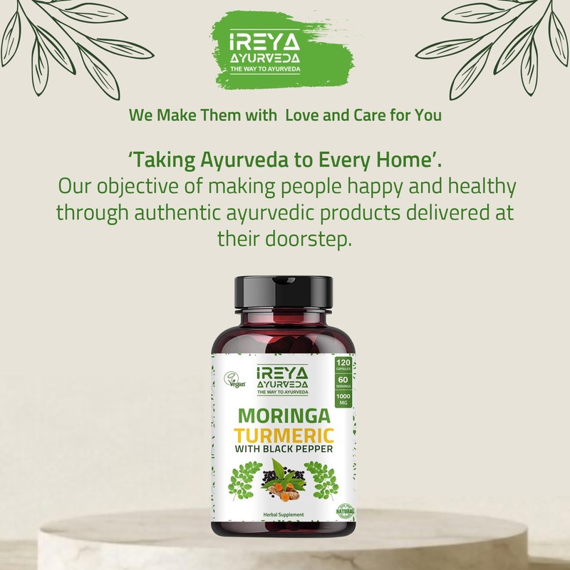 Moringa Oleifera Powder & Turmeric Root Powder with Black pepper