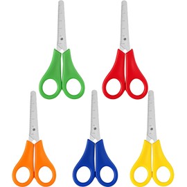 Kids Scissors,Small Scissors,5 Pcs Blunt Tip Childrens Scissor with cm Scale,for Scrapbooking Art DIY Craft Students Teaching Stationery