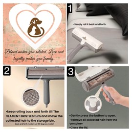 Pet Hair Remover – Reusable Lint Roller – Clean Couch, Furniture, Clothes, Carpet, Bed. Cat Hair Remover Dog Hair Remover Fur Removal Tool No Sticky Tape or Adhesive Needed. (White Grey)