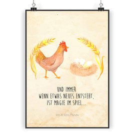 Mr. & Mrs. Panda DIN A4 Poster Chicken Pride, Gift, Yard Animals, Pregnancy, Farmer, Wall Decoration, Magic, Wall Decoration Picture, Farm