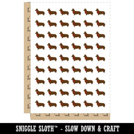 Pembroke Welsh Corgi Dog with Heart Temporary Tattoo Water Resistant Fake Body Art Set Collection - 54 1" Tattoos (1 Sheet)