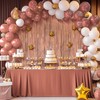 2 Pack Holographic Rose Gold Tinsel Curtains, 3.2x8.2ft Party Streamers
