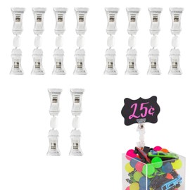 LUYING Clip Book, Transparent, Both Ends, Pop Clips, Double Ended Clips, 360° Display, 3.5 inches (9 cm), 10 Pieces, Mini Business Card Holder Display (Set of 10)