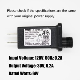 2 PCS 8 Mode Light LED Transformer 30V LED Controller Class 2 Power Supply,Transformer US Plug Adapter Replacement for String Light, not Fit 8 Mode with Control Box and 1 Mode String Light