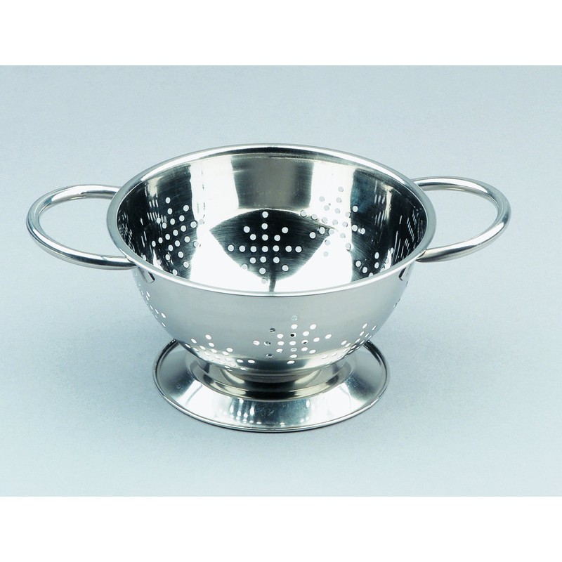 ibili 711114 Salatseiher mit Fuß 14 cm, Edelstahl, silber, 14