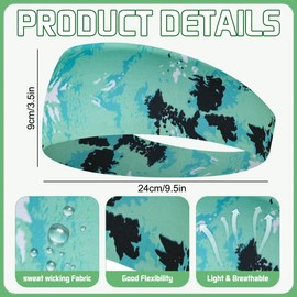 18 Pcs Sports Sweatbands for Men Women Camo Headband Sweat Wicking Headband for Fitness Yoga Running Cycling Football Basketball