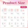 HUTRADE Pack of 24 Toenail Tips with Jelly Glue, Pink