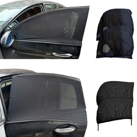 Car Window Screens for Side Windows, OUTTDID 4 Pack Side Window Sun Shades,Stretchy Mosquito Net Cover Fit Cars SUVs - Front & Rear