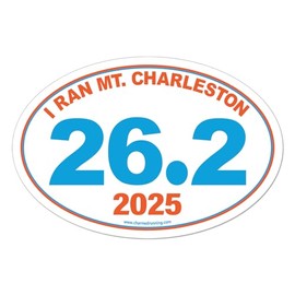 Charmed Running Brand I Ran Mt. Charleston Marathon 26.2 Car Magnet with Custom Year Option